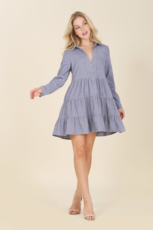 Daisy Corduroy Tiered Dress