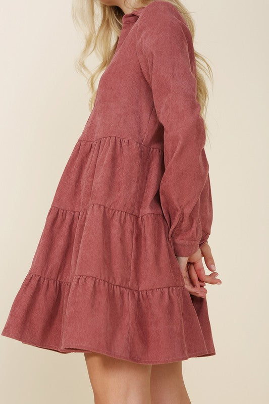 Daisy Corduroy Tiered Dress