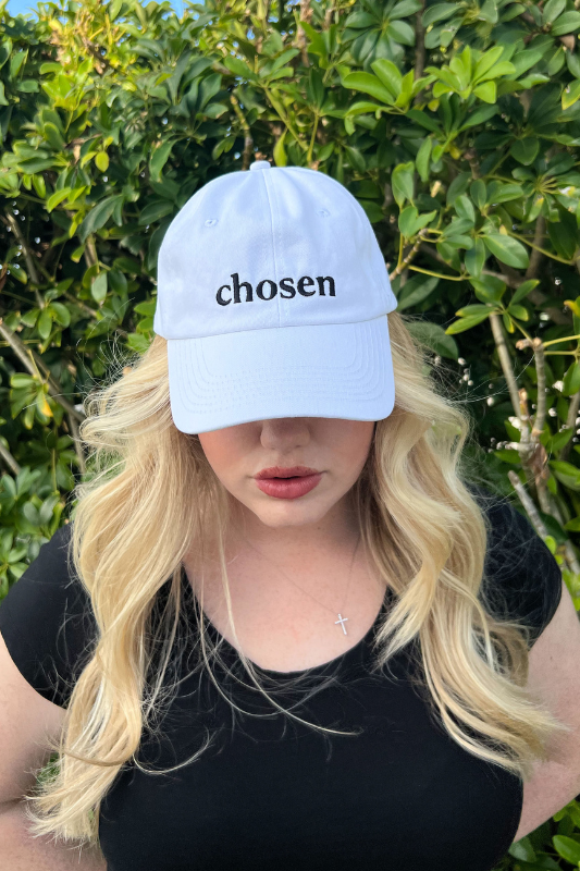 Chosen Embroidered Hat in White