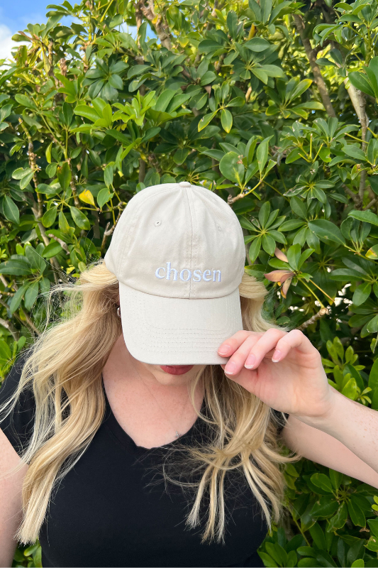 Chosen Embroidered Hat in Cream