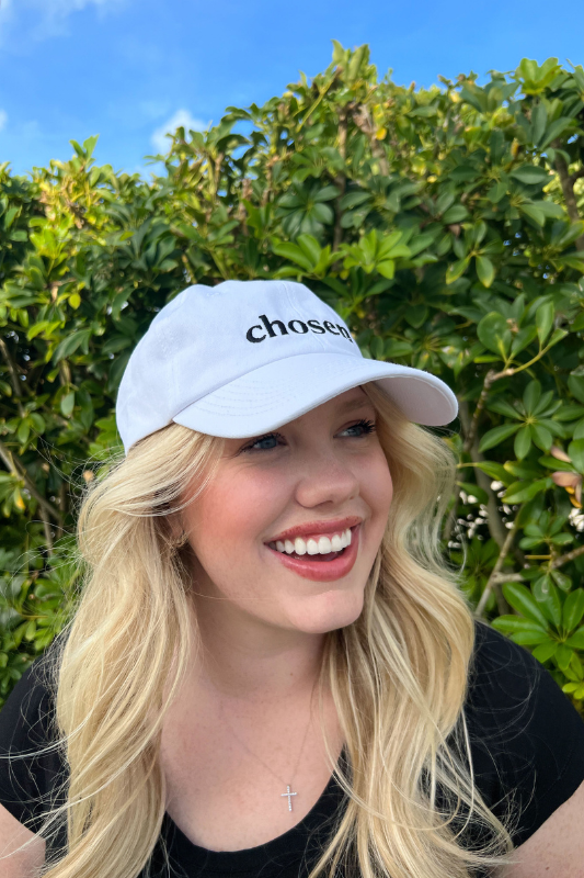 Chosen Embroidered Hat in White