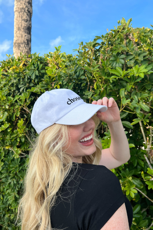 Chosen Embroidered Hat in White